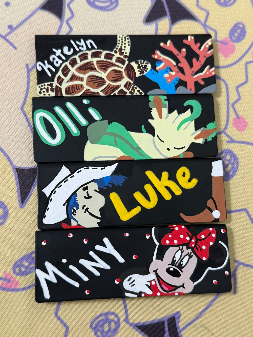 Custom Painted Starbucks Name Tag